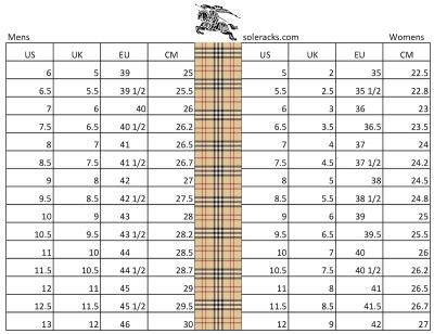 size áo burberry nam|Burberry size chart.